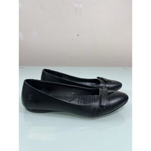 Børn Women's 8 Black Leather Ballet Flats Comfort Bow Casual Shoes